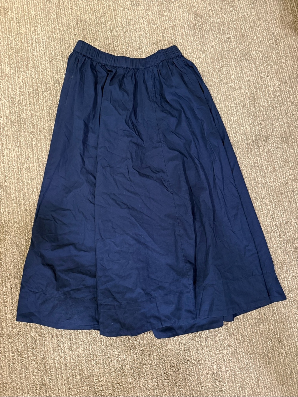 Free People Free-est Navy Cotton Poplin Full Midi Maxi Skirt XS
